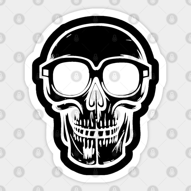 Skull with Sunglasses Sticker by Nuletto